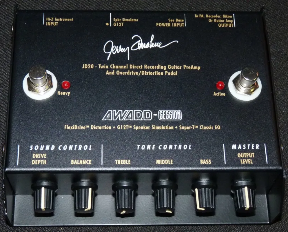 Award-Session JD20 Jerry Donahue Twin Channel Direct Recording Guitar PreAmp And Overdrive/Distortion Pedal