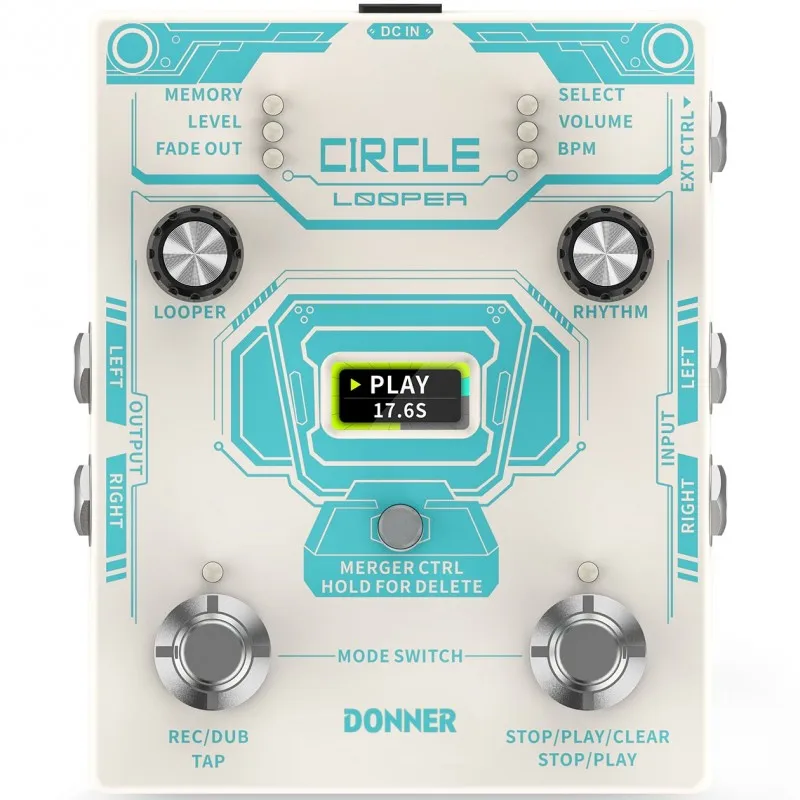 Donner Circle Looper - Looper with Drum Machine and BPM Display