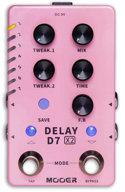 Mooer D7 X2 Dual Footswitch Stereo Delay Pedal