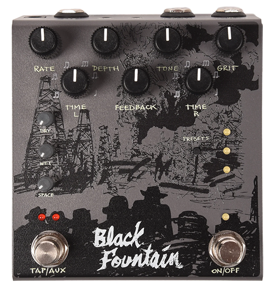 Old Blood Noise Endeavors Black Fountain Stereo Delay Effect Pedal