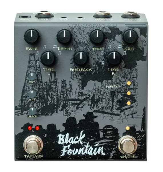 Old Blood Noise Endeavors Black Fountain V3 Delay With Tap Tempo Pedal