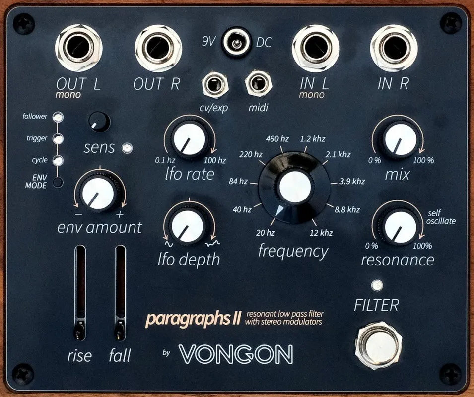 Vongon Paragraphs II - Resonant Low Pass Filter with Stereo Modulators